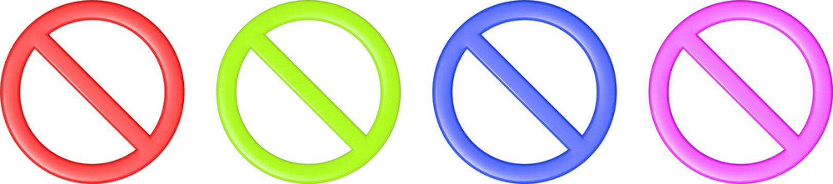 Prohibition Sign 3d set ,ban icon 