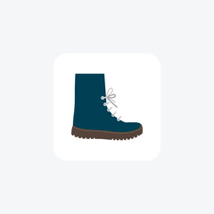Combat Boots Tough Fighters Minimalist Flat Icon 

