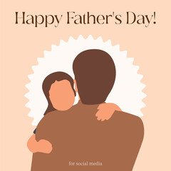 Father's Day illustration design that is editable for social media post