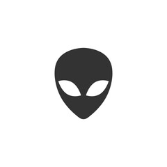 Black Alien icon isolated on white background. Extraterrestrial alien face or head symbol. Vector