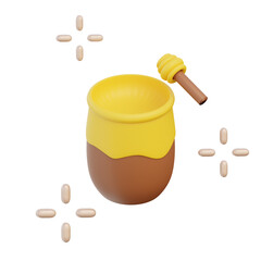 3D Honey Jar Illustration