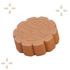 3D Moon Cake Illustration