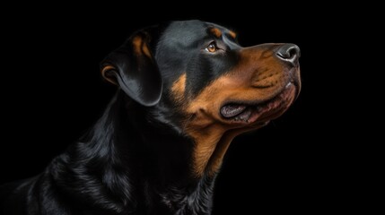 Fototapeta premium Rottweiler on black background