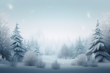 Obraz premium misty morning in the winter forest, landscape background concept, generative ai