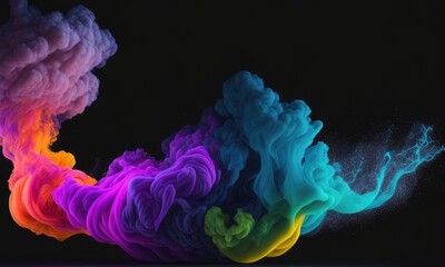 Obraz premium Floating smoke isolated on a dark background