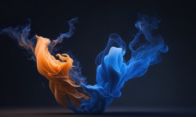 Fototapeta premium Floating smoke isolated on a dark background