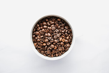 A cup of coffee beans