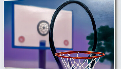 Generative AI basketball hoop and net