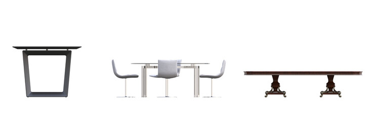 diner table isolated on transparent background, 3D illustration, cg render
