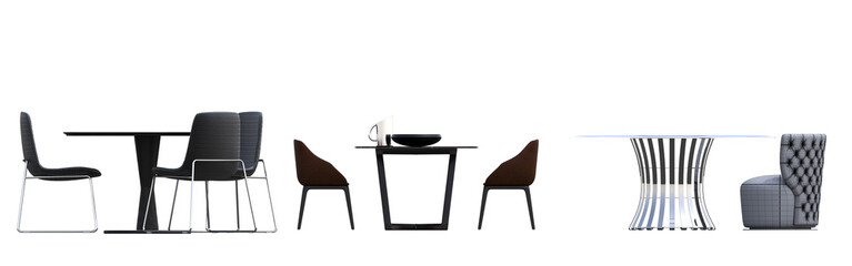 diner table isolated on transparent background, 3D illustration, cg render
