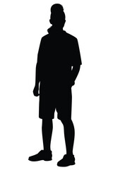 Young man in modern fashion clothing style silhouette vector