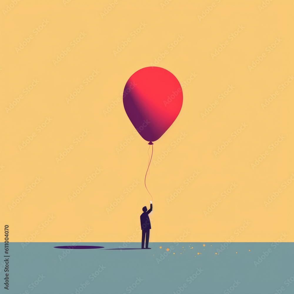 Poster a person attempting to grab a balloon floating away representing the difficulty of grasping new conc