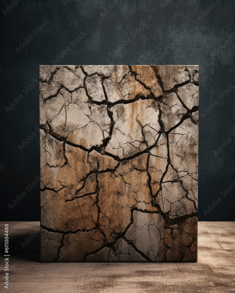 Poster rough and rugged texture for an edgy look minimalist mockup for podium display or showcase. ai gener