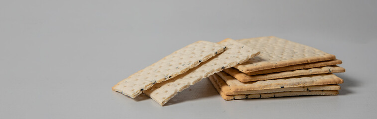 Healthy diet food. Whole grain crispy bread. Diet bread