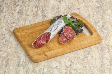 Spanish pork fuet dry sausage