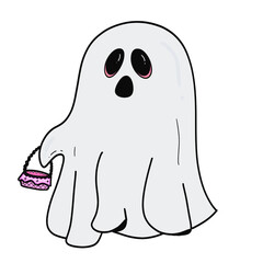 cartoon ghost shopping