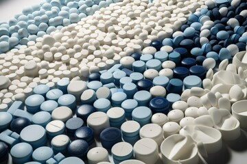 close up of pills in a box, generative ai
