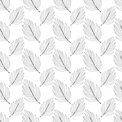 Leaf pattern, black and white pattern, leaves, nature, leaf patterns, one line, art line, minimalism 