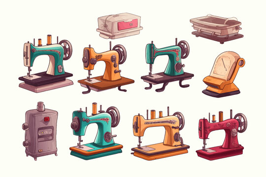 Sewing  Set Collection Graphic Clipart Design.Generative AI