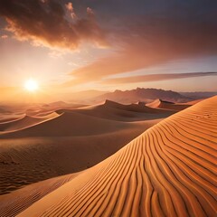 Fototapeta na wymiar Magical sunset in the desert scenery