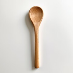 Wooden spoon on a white background - created using generative AI tools
