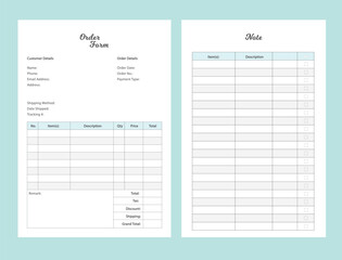 Order Form Planner. 