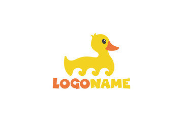 Creative logo design of a duck on water, designated to the pet industry.