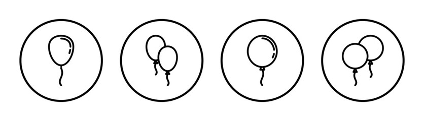 Balloon icon set illustration. Party balloon sign and symbol