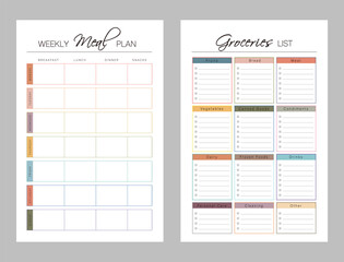 (winter) Meal Planner and groceries list planner. Plan you food day easily. Vector illustration.	 - Powered by Adobe