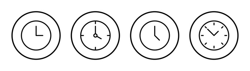 Clock icon set illustration. Time sign and symbol. watch icon