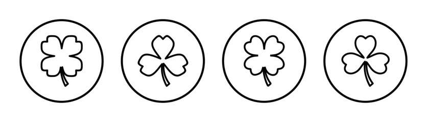 Clover icon set illustration. clover sign and symbol. four leaf clover icon.