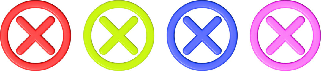 Obraz premium yes or no icon 3d set ,stop icon ,exit 3d icon