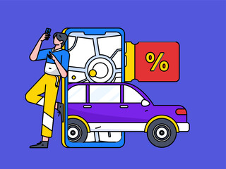 Naklejka premium Flat vector concept operation hand-drawn illustration of people taking a taxi 