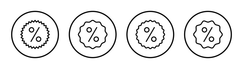 Discount icon set illustration. Discount tag sign and symbol