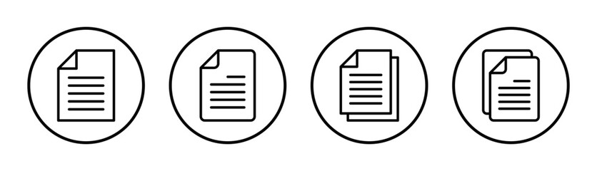 Document icon set illustration. Paper sign and symbol. File Icon