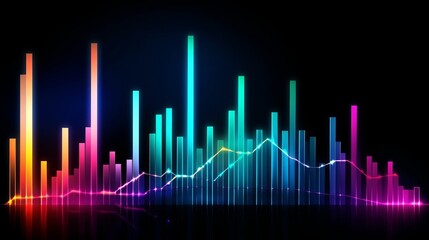 Futuristic colourful growing business stocks arrow graph. Generative ai