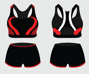 Fitness clothing for women vector