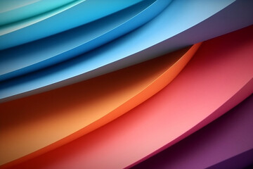 AI generative background image of a colorful gradient of papers as background art 