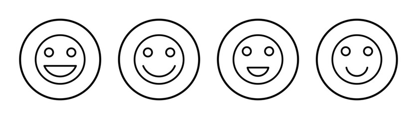 smile icon set illustration. smile emoticon icon. feedback sign and symbol
