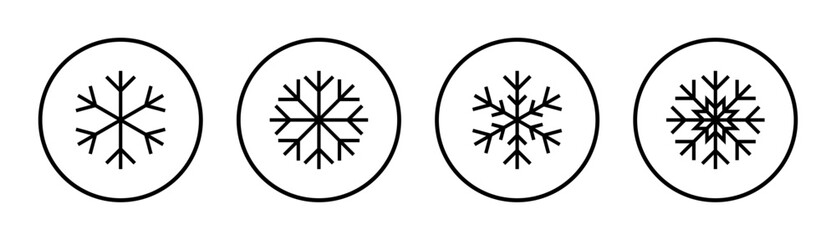 Snow icon set illustration. snowflake sign and symbol