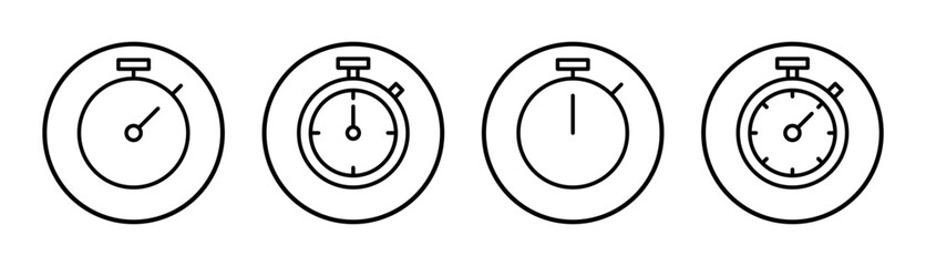 stopwatch icon set illustration. Timer sign and symbol. Countdown icon. Period of time