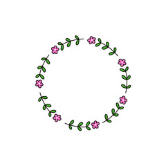 Hand drawn floral frame