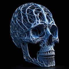 Biomechancial filament skull, generative AI