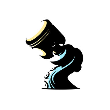 recommend clip art: vector octopus wrapped around a motorcycle piston on a white background