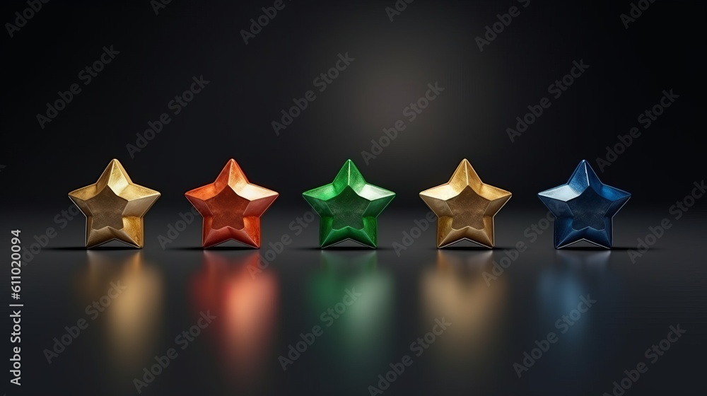 Canvas Prints abstract five stars customer product rating review. generative ai