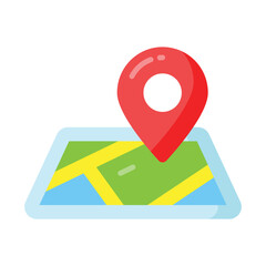 A chart with location pointer, trendy icon of map location