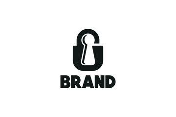 Creative logo design designated to a real estate or locksmith business. It depicts a lock with a keyhole in the center. 