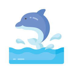 Check this creatively designed icon of dolphin in modern style,