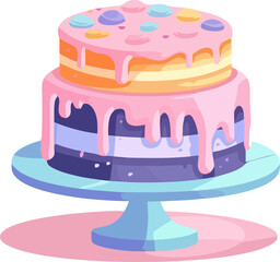 Sweet Celebration Pastel Cake Icon in Colorful Splendor