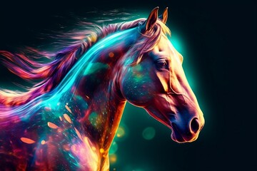 Abstract Magical Horse A Background with a Mystical Mare. Generative AI